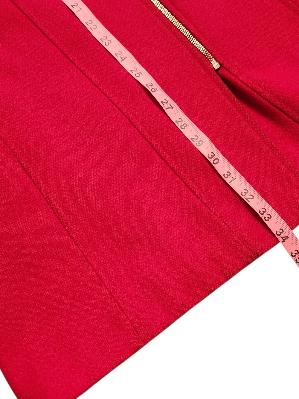 Michael Kors Size Medium Vintage Wool Jacket Red Belted Pea Coat Luxury Winter